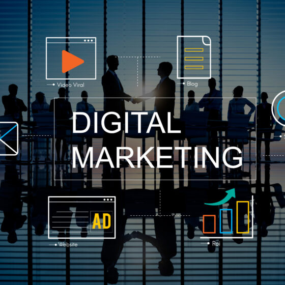 Home 24 digital marketing with icons business people small